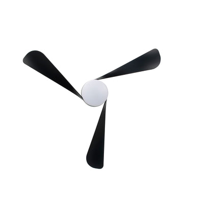 Millennium Lighting Lockbourne 48in 3-Blade 5CCT LED Flush Mount Ceiling Fan | Transitional Matte Black and Etched PC | Model 1102LED-MBK-MBK