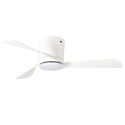 Millennium Lighting Lockbourne 48in 3-Blade Ceiling Fan | Transitional Matte White and Etched PC | Bedroom & Living Room | Model 1102LED-MWW-MWW