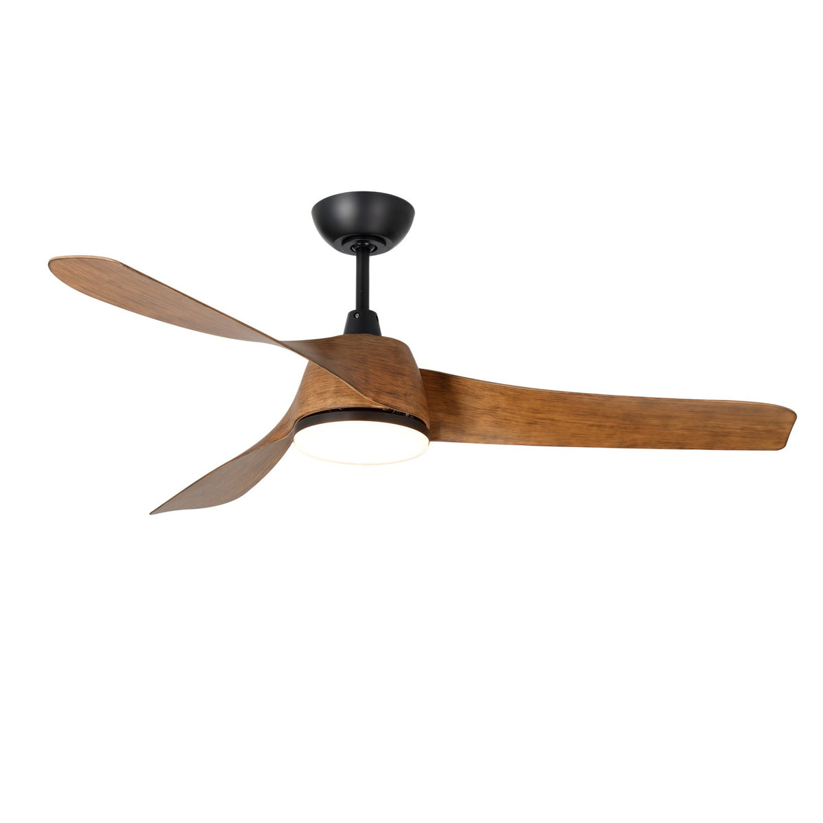 Millennium Lighting Hammerlin 52in 3-Blade Ceiling Fan | Transitional Brushed Nickel and Maple | Bedroom & Living Room | Model 1103LED-BN-MP