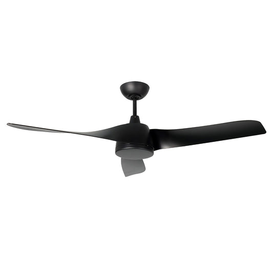 Millennium Lighting Hammerlin 52in 3-Blade LED Ceiling Fan | Transitional Matte Black and Etched PC | Bedroom & Living Room | Model 1103LED-MBK-MBK