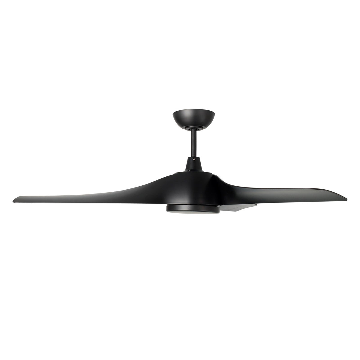 Millennium Lighting Hammerlin 52in 3-Blade LED Ceiling Fan | Transitional Matte Black and Etched PC | Bedroom & Living Room | Model 1103LED-MBK-MBK