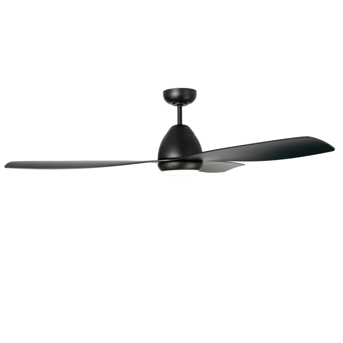 Millennium Lighting Kylpin 60in 3-Blade LED Ceiling Fan | Transitional Matte Black and Etched Acrylic | Bedroom & Living Room | Model 1111LED-MBK-MBK