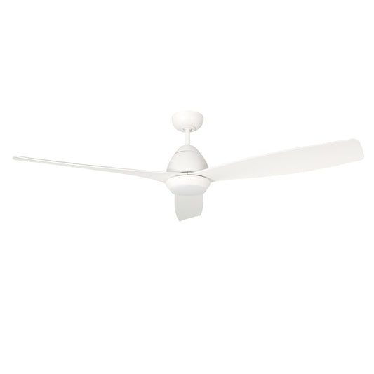Millennium Lighting Kylpin 60in 3-Blade LED Ceiling Fan | Transitional Matte White and Etched Acrylic | Bedroom & Living Room | Model 1111LED-MWW-MWW