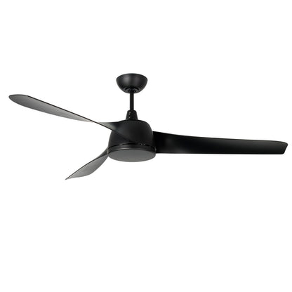 Millennium Lighting Hammerlin 60in 3-Blade Ceiling Fan | Transitional Matte Black and Etched PC | Bedroom & Living Room | Model 1113LED-MBK-MBK