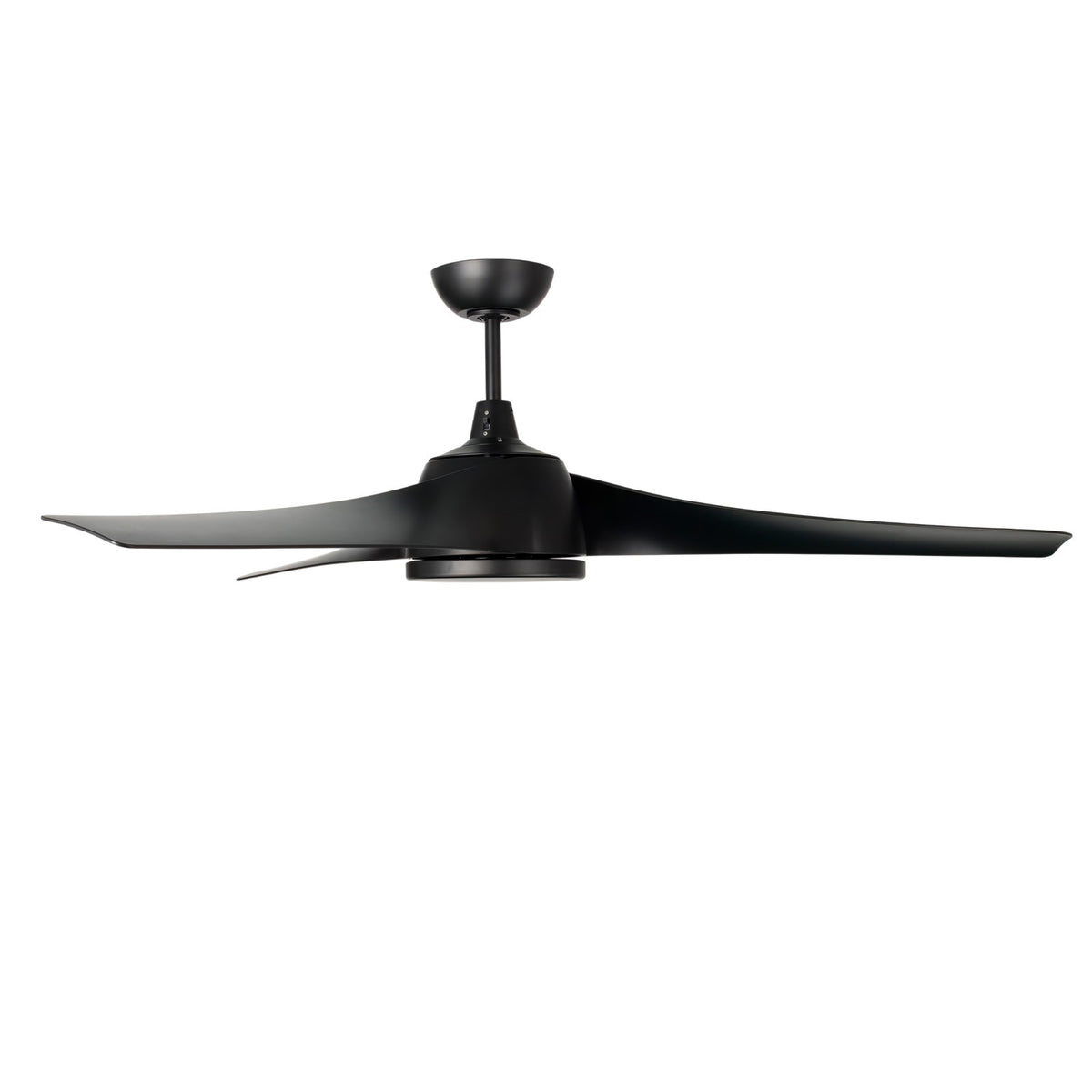 Millennium Lighting Hammerlin 60in 3-Blade Ceiling Fan | Transitional Matte Black and Etched PC | Bedroom & Living Room | Model 1113LED-MBK-MBK