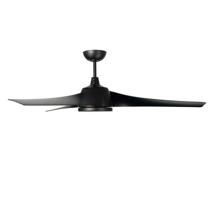 Millennium Lighting Hammerlin 60in 3-Blade Ceiling Fan | Transitional Matte Black and Etched PC | Bedroom & Living Room | Model 1113LED-MBK-MBK