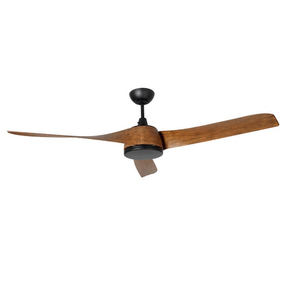 Millennium Lighting Hammerlin 60in 3-Blade Ceiling Fan | Transitional Matte Black and Walnut Etched PC | Bedroom & Living Room | Model 1113LED-MBK-WT
