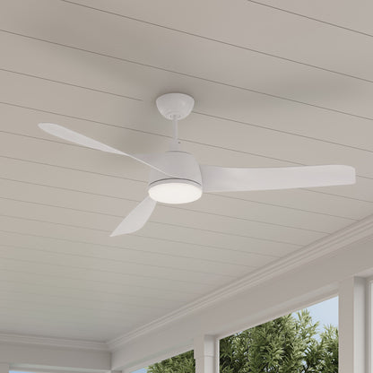 Millennium Lighting Hammerlin 60in 3-Blade LED Ceiling Fan | Transitional Matte White and Etched PC Lens | Living Room | Model 1113LED-MWW-MWW