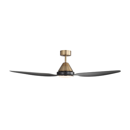 Millennium Lighting Karrston 54in 3-Blade LED Ceiling Fan | Transitional Brass and Matte Black Acrylic Lens | Living Room | Model 1120LED-BR-MBK
