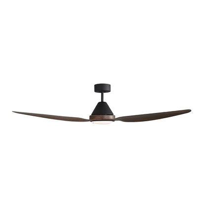 Millennium Lighting Karrston 54in 3-Blade LED Ceiling Fan | Transitional Matte Black and Walnut Acrylic Lens | Living Room | Model 1120LED-MBK-WT