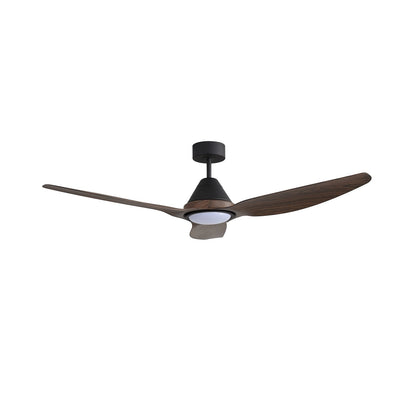 Millennium Lighting Karrston 54in 3-Blade LED Ceiling Fan | Transitional Matte Black and Walnut Acrylic Lens | Living Room | Model 1120LED-MBK-WT