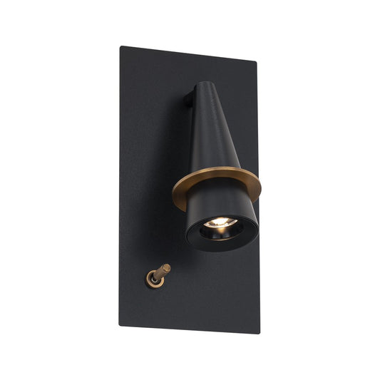 Modern Forms Wizard 10" LED Reading Light, Black Brass/Clear - BL-22510-BK-AB