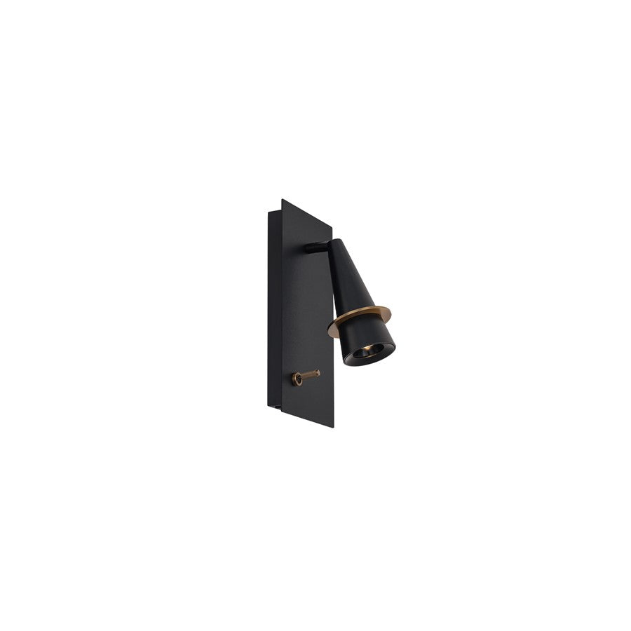 Modern Forms Wizard 10" LED Reading Light, Black Brass/Clear