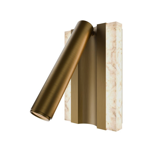 Modern Forms Ivery 1Lt 9" LED Reading Light, Brass/White/Alabaster - BL-26509-AB