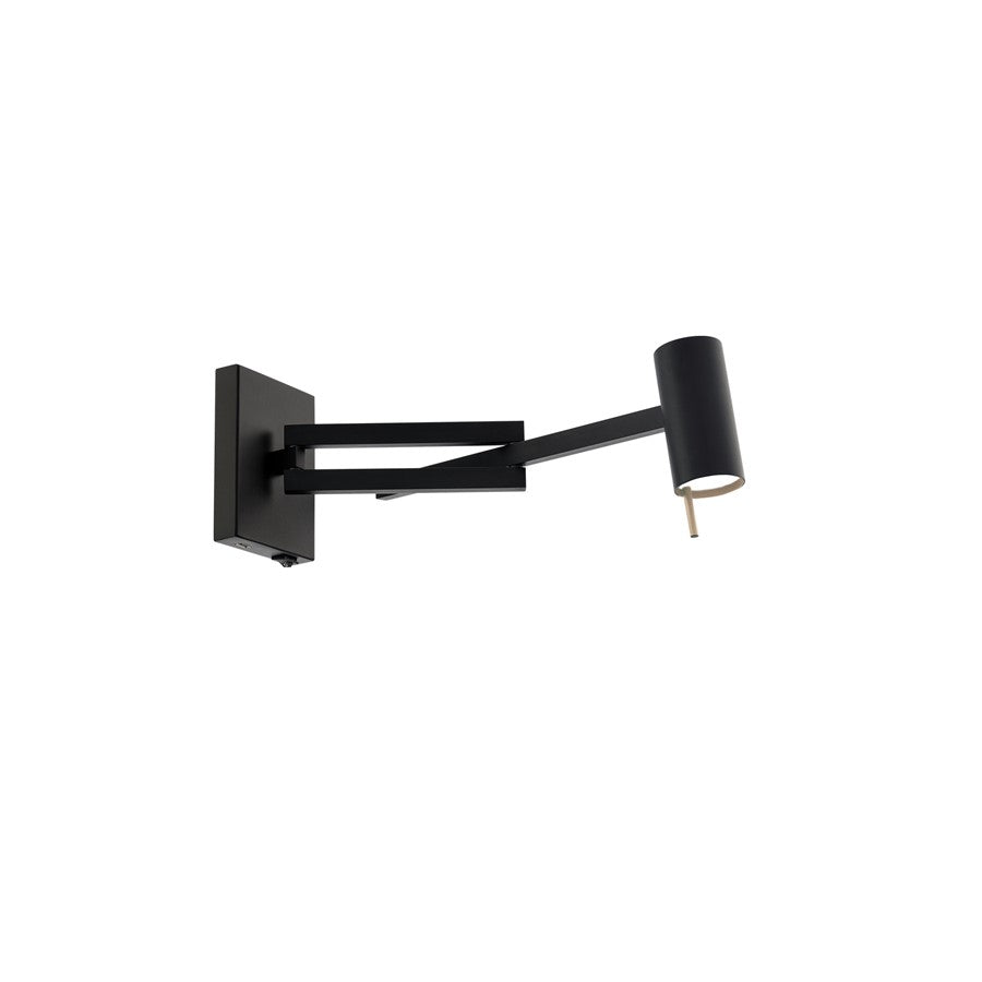 Modern Forms Gavel 1Lt 7" LED Swing Arm Light, Black/White