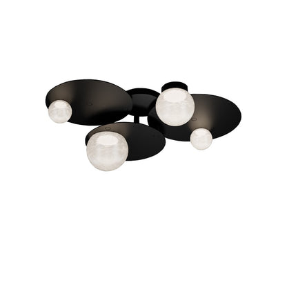 Modern Forms Out Of This World 4Lt 27" LED Flush, BK/Cloudy/Seedy - FM-10527-BK