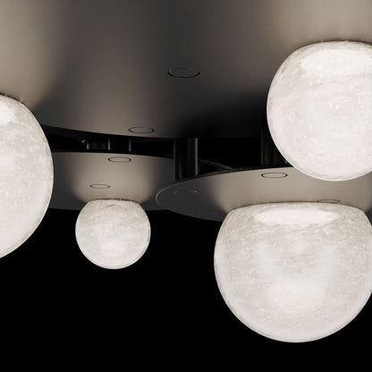 Modern Forms Out Of This World 4Lt 27" LED Flush, Black/Cloudy/Seedy