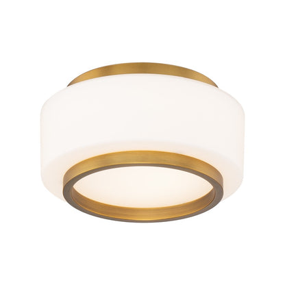 Modern Forms Preston 1Lt 8" LED Flush Mount/2700K, Brass/Opal - FM-12508-27-AB