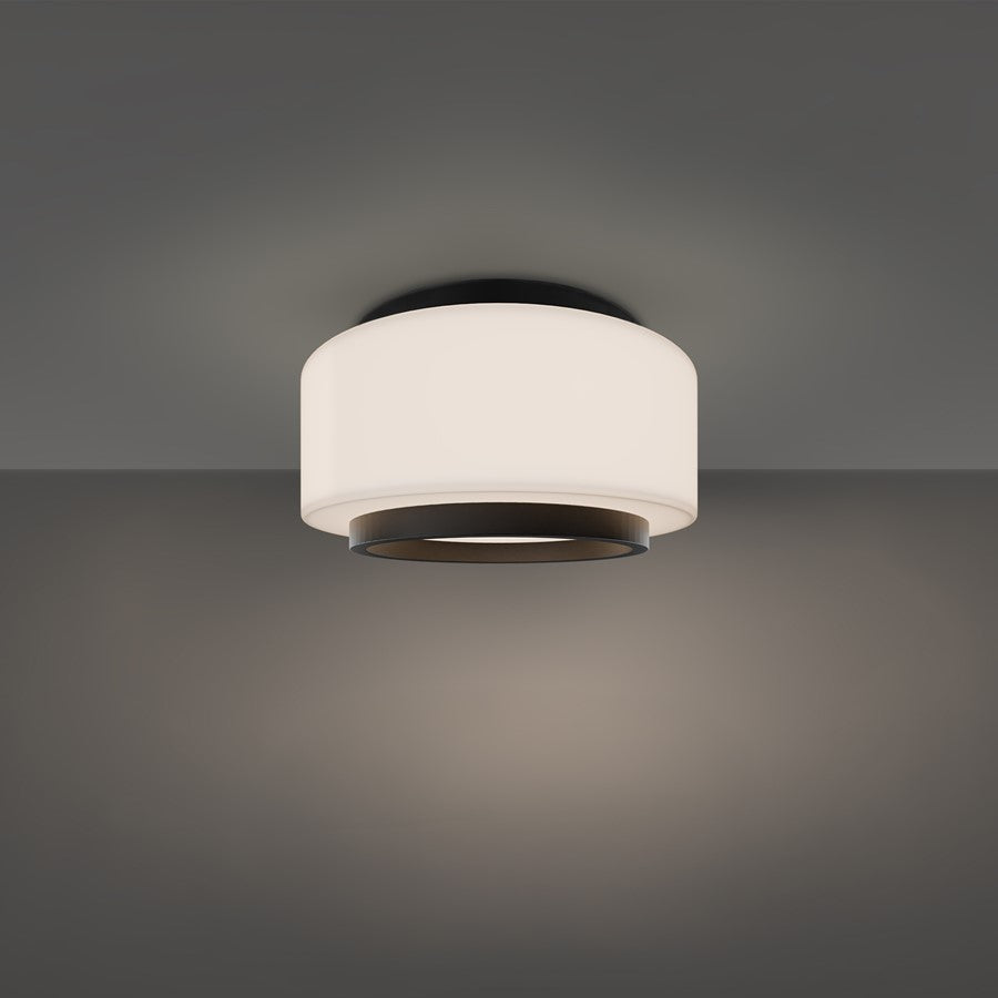 Modern Forms Preston 1Lt 8" LED Flush Mount/2700K, Black/Opal