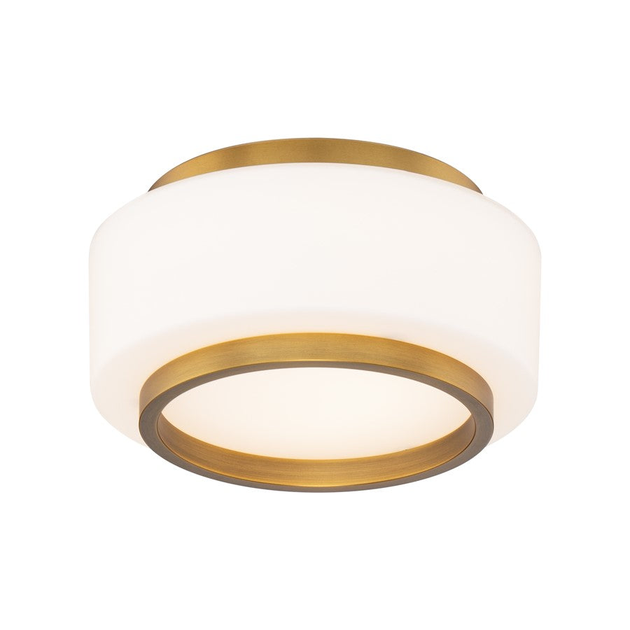 Modern Forms Preston 1Lt 8" LED Flush Mount/3500K, Brass/Opal - FM-12508-35-AB