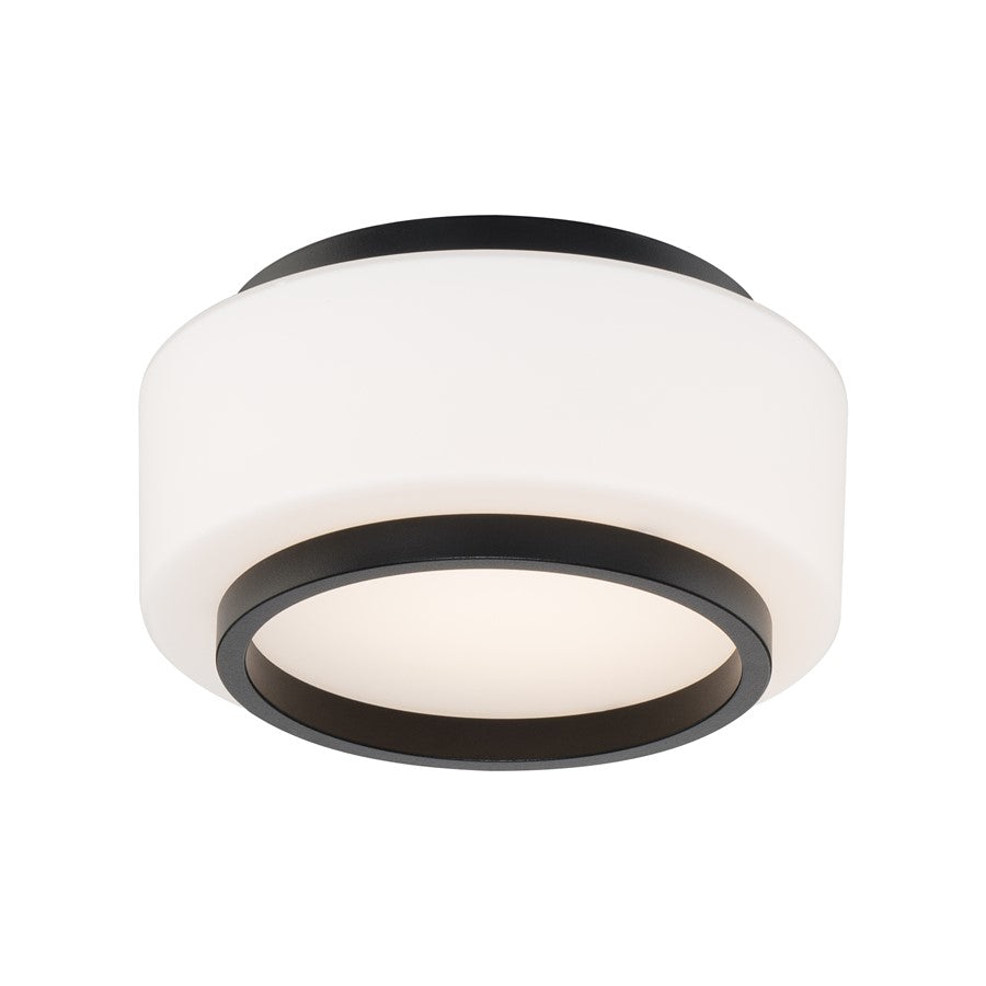 Modern Forms Preston 1Lt 8" LED Flush Mount/4000K, Black/Opal - FM-12508-40-BK