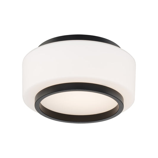 Modern Forms Preston 1Lt 8" LED Flush Mount/4000K, Black/Opal - FM-12508-40-BK
