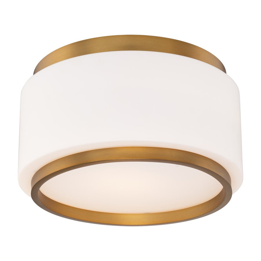 Modern Forms Preston 1Lt 16" LED Flush Mount/2700K, Brass/Opal - FM-12516-27-AB