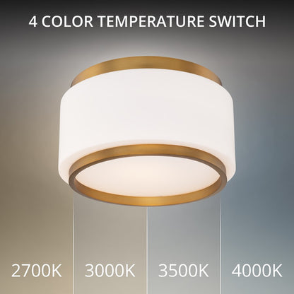 Modern Forms Preston 1Lt 16" LED Flush Mount/2700K, Brass/Opal