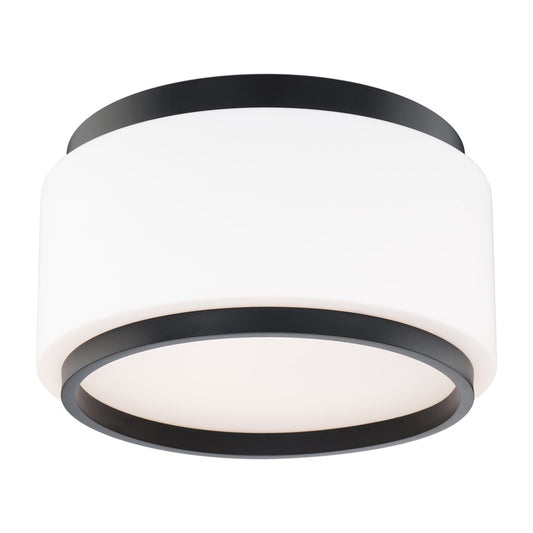 Modern Forms Preston 1Lt 16" LED Flush Mount/2700K, Black/Opal - FM-12516-27-BK