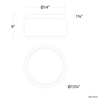 Modern Forms Preston 1Lt 16" LED Flush Mount/3000K, Brass/Opal