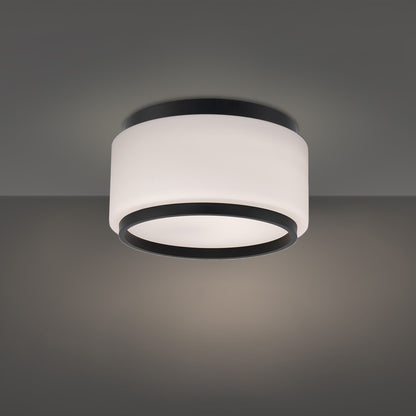 Modern Forms Preston 1Lt 16" LED Flush Mount/3000K, Black/Opal