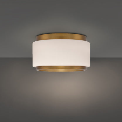 Modern Forms Preston 1Lt 16" LED Flush Mount/3500K, Brass/Opal