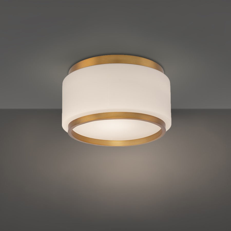 Modern Forms Preston 1Lt 16" LED Flush Mount, Aged Brass/Opal