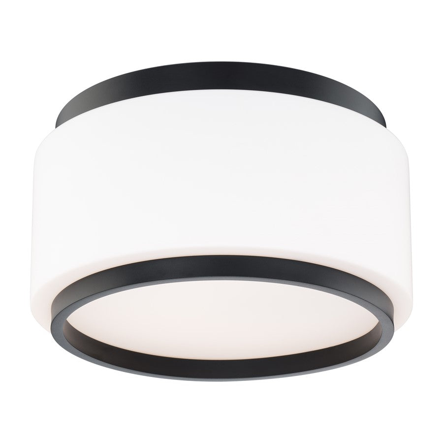 Modern Forms Preston 1Lt 16" LED Flush Mount, Black/Opal - FM-12516-40-BK