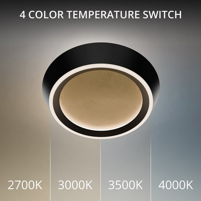 Modern Forms Tinzel 18" LED Flush/3000K, Black Gold/White