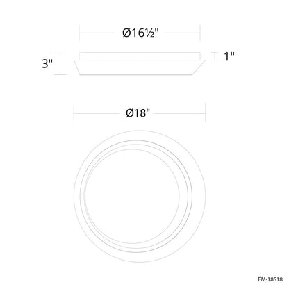 Modern Forms Tinzel 18" LED Flush/3000K, Black Gold/White