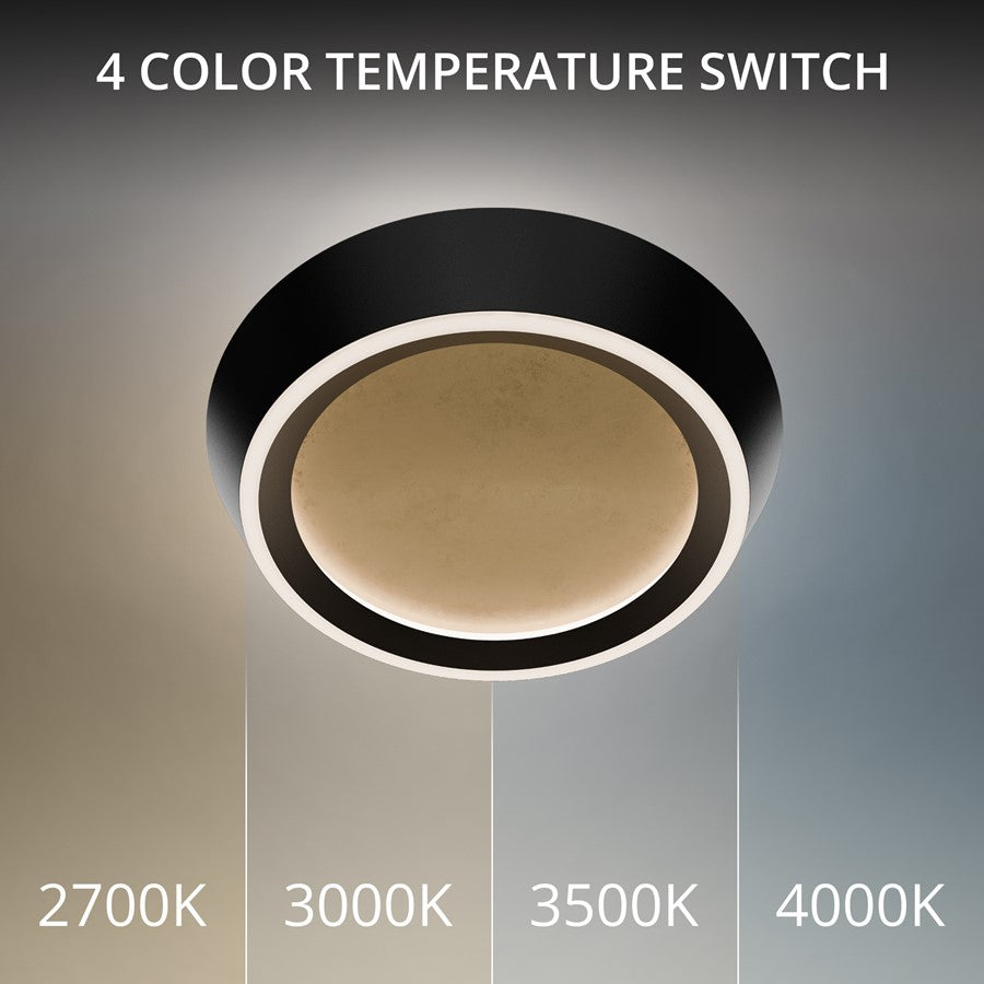 Modern Forms Tinzel 1Lt 18" LED Flush, Black Gold/White