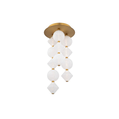 Modern Forms Pearla 12Lt 23" LED Semi-Flush, BR/White/Unique Pattern