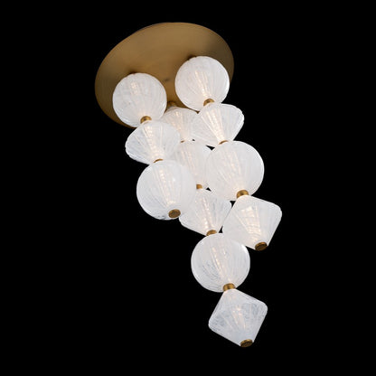 Modern Forms Pearla 12Lt 23" LED Semi-Flush, BR/White/Unique Pattern