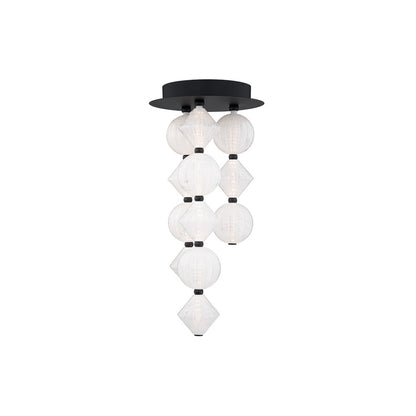 Modern Forms Pearla 12Lt 23" LED Semi-Flush, Black/White/Unique Pattern