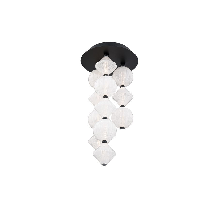 Modern Forms Pearla 12Lt 23" LED Semi-Flush, Black/White/Unique Pattern
