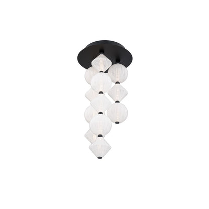 Modern Forms Pearla 12Lt 23" LED Semi-Flush, Black/White/Unique Pattern