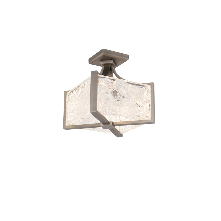 Modern Forms Emblem 1Lt 12" LED Semi-Flush Mount, Nickel/Clear - FM-32112-BN