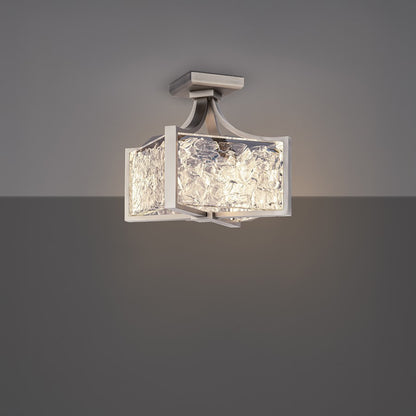 Modern Forms Emblem 1Lt 12" LED Semi-Flush Mount, Nickel/Clear
