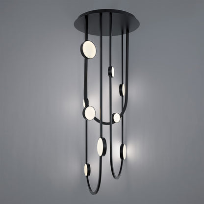 Modern Forms Tableau 10Lt 51" LED Semi-Flush/2700K, Black/Cloudy