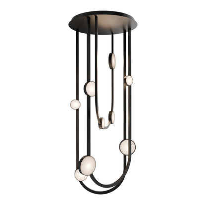 Modern Forms Tableau 10Lt 51" LED Semi-Flush/3000K, BK/Cloudy - FM-42551-30-BK