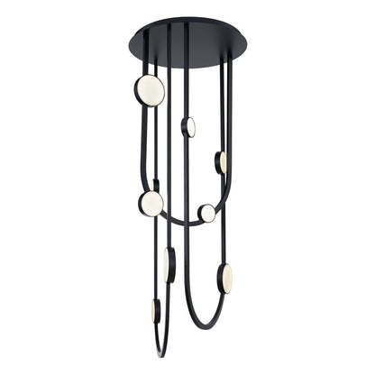 Modern Forms Tableau 10Lt 51" LED Semi-Flush/3000K, Black/Cloudy