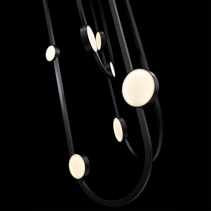 Modern Forms Tableau 10Lt 51" LED Semi-Flush/3000K, Black/Cloudy