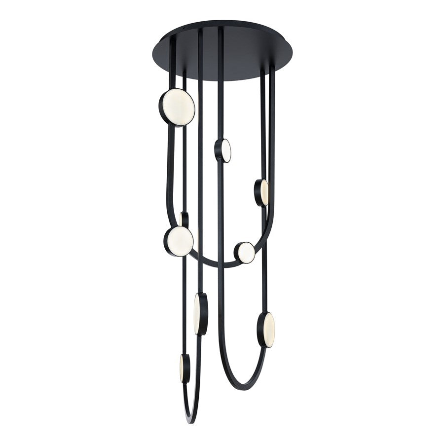 Modern Forms Tableau 10Lt 51" LED Semi-Flush, Black/Cloudy