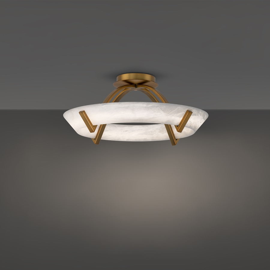 Modern Forms Copa 1Lt 19" LED Semi-Flush Mount, Aged Brass